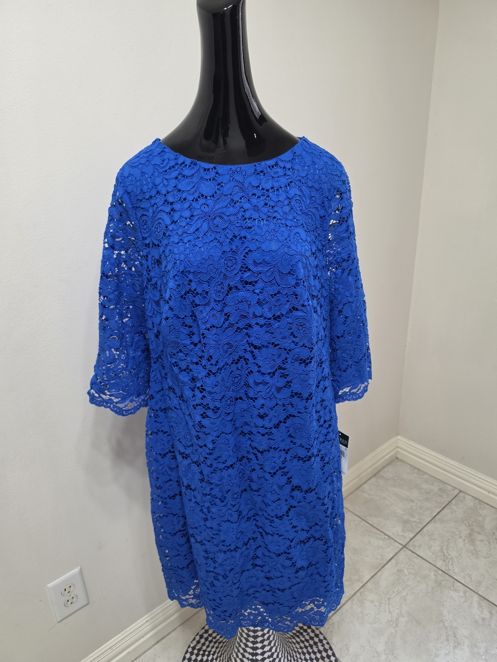 Ralph Lauren Royal Blue Lace Midi Dress
